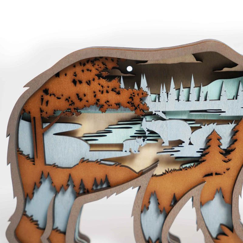 Grizzly Bears Carving Handcraft Gift
