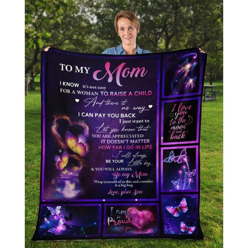 To My Mom - From Son - Butterflyblanket - A315 - Premium Blanket