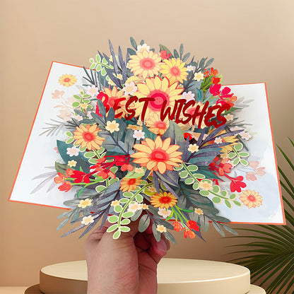 Vibrant 3D Butterfly & Daisy Pop-Up Greeting Card