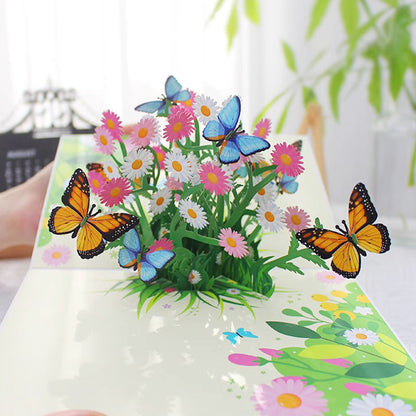 Vibrant 3D Butterfly & Daisy Pop-Up Greeting Card