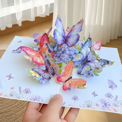 Vibrant 3D Butterfly & Daisy Pop-Up Greeting Card