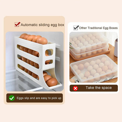 Egg Holder for Fridge, Eggs Dispenser Auto Rolling