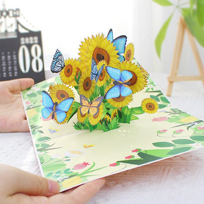 Vibrant 3D Butterfly & Daisy Pop-Up Greeting Card