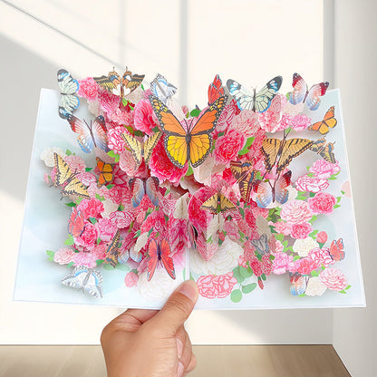 Vibrant 3D Butterfly & Daisy Pop-Up Greeting Card