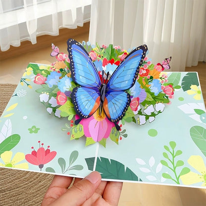 Vibrant 3D Butterfly & Daisy Pop-Up Greeting Card