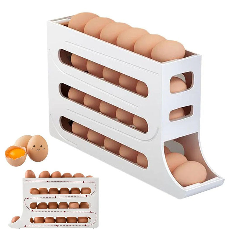 Egg Holder for Fridge, Eggs Dispenser Auto Rolling