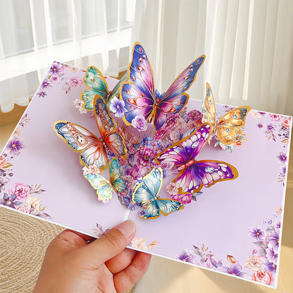 Vibrant 3D Butterfly & Daisy Pop-Up Greeting Card