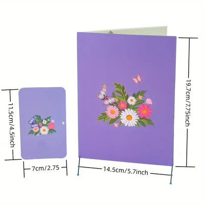 Vibrant 3D Butterfly & Daisy Pop-Up Greeting Card