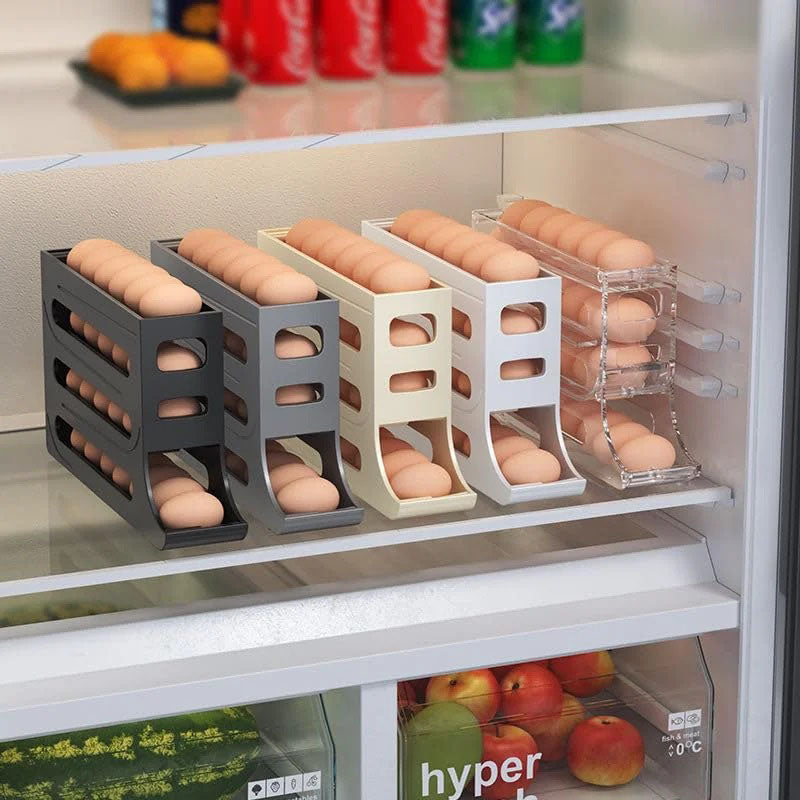 Egg Holder for Fridge, Eggs Dispenser Auto Rolling