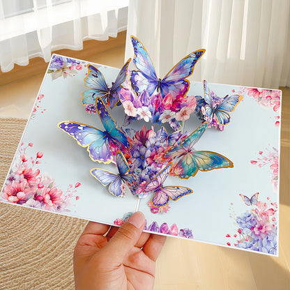 Vibrant 3D Butterfly & Daisy Pop-Up Greeting Card