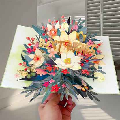 Vibrant 3D Butterfly & Daisy Pop-Up Greeting Card