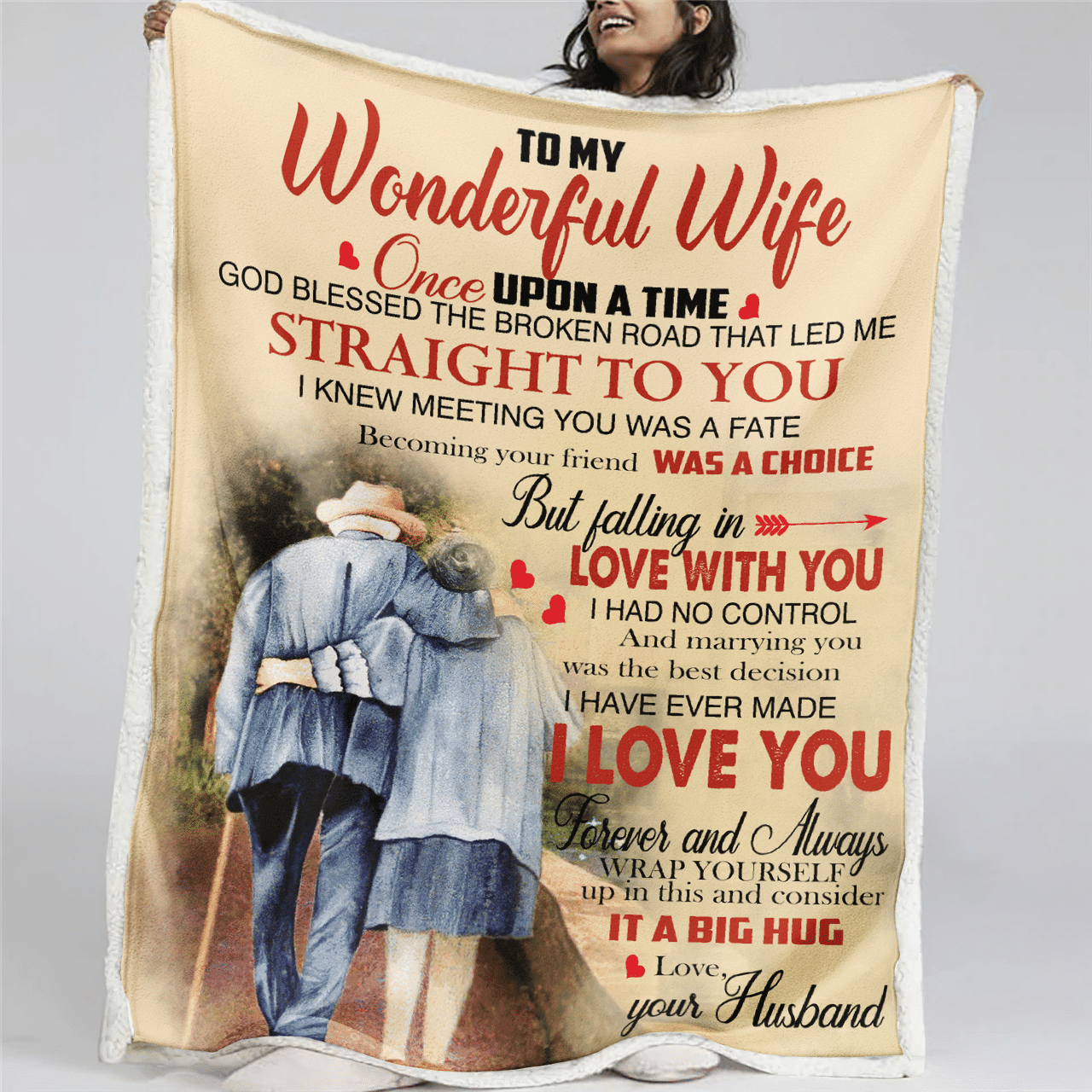 To My Wife - I Love You - F009 - Fleece Blanket