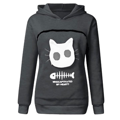 Cat Lovers Hoodie Cuddle Pouch ( Who Captivated My Heart? )
