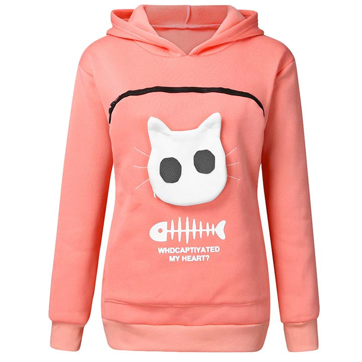 Cat Lovers Hoodie Cuddle Pouch ( Who Captivated My Heart? )