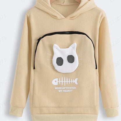 Cat Lovers Hoodie Cuddle Pouch ( Who Captivated My Heart? )