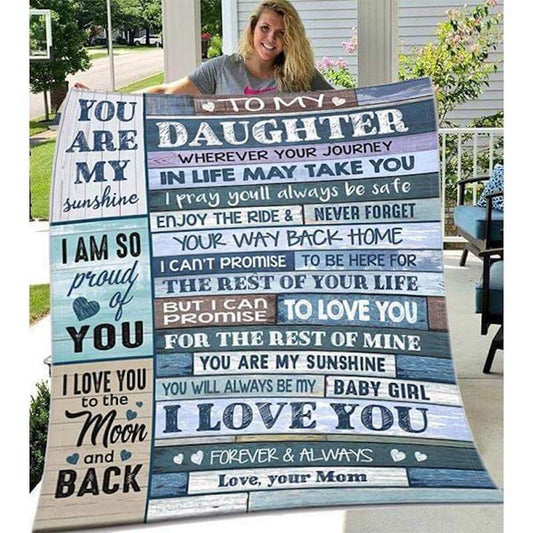 To My Daughter - My Love For You Is Forever Fleece Blanket - G006