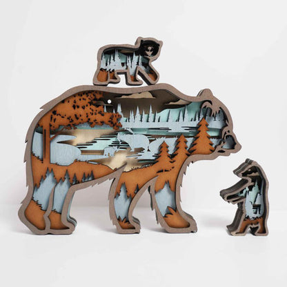 Grizzly Bears Carving Handcraft Gift