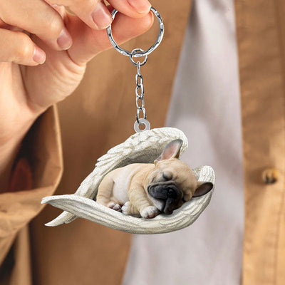 Sleeping Angel Acrylic Keychain French Bulldog