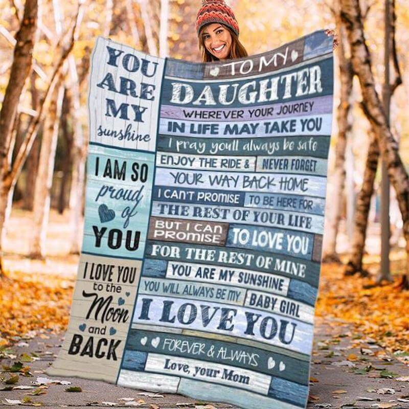 To My Daughter - My Love For You Is Forever Fleece Blanket - G006