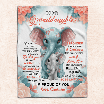 To My Granddaughter - I'm Proud Of You - F011 - Fleece Blanket