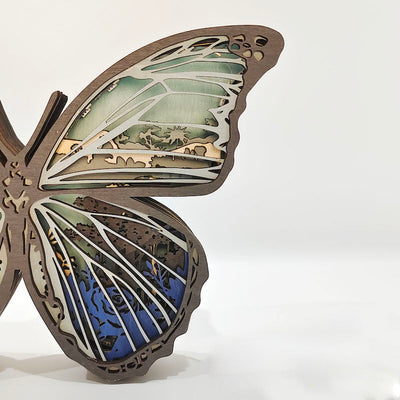 Blue Morpho Butterfly Carving Handcraft Gift