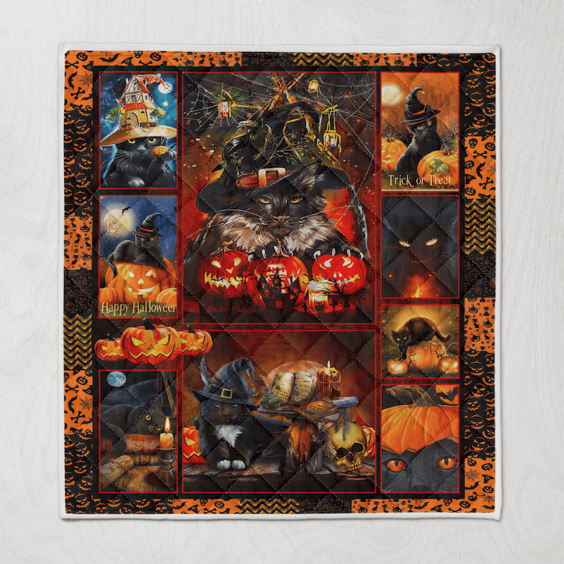 Black Cat A238 Halloween Quilt