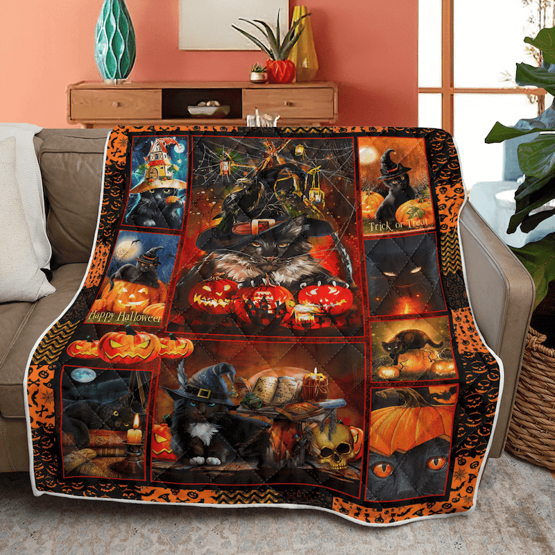 Black Cat A238 Halloween Quilt