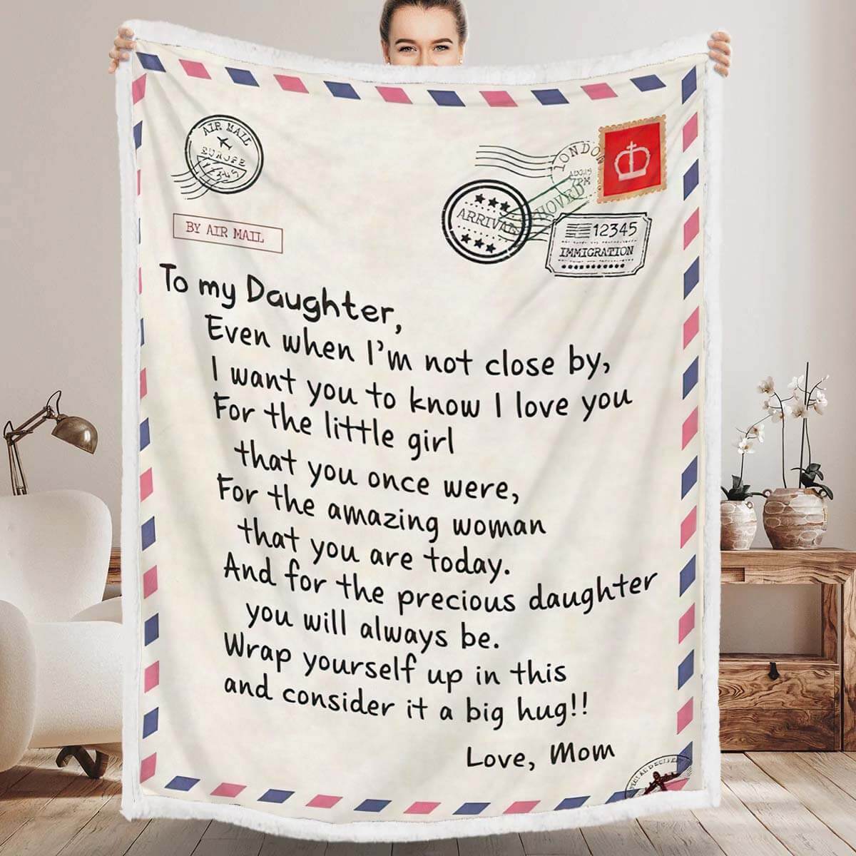 To My Daughter/Son - Sweet Words Letter A614 - Sherpe Blanket