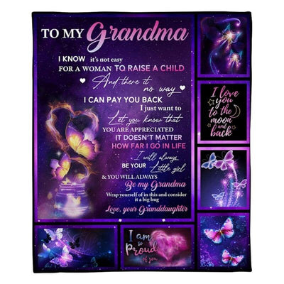 To My Grandma - From Grandddaughter - Butterfly A315 - Premium Blanket