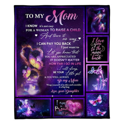 To My Mom - From Daughter - Butterflyblanket - A315 - Premium Blanket
