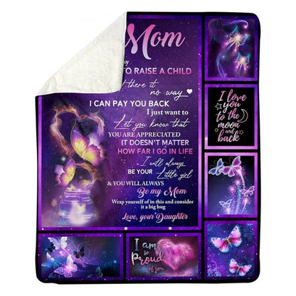 To My Mom - From Daughter - Butterflyblanket - A315 - Premium Blanket