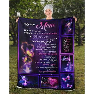 To My Mom - From Daughter - Butterflyblanket - A315 - Premium Blanket