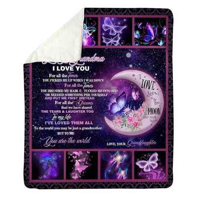 To My Grandma - From Granddaughter - Butterfly A316 - Premium Blanket