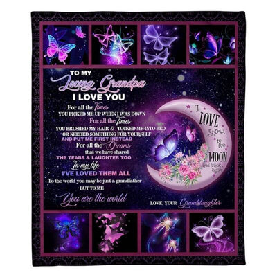 To My Grandpa - From Granddaughter - Butterfly A316 - Premium Blanket