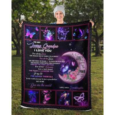 To My Grandpa - From Granddaughter - Butterfly A316 - Premium Blanket