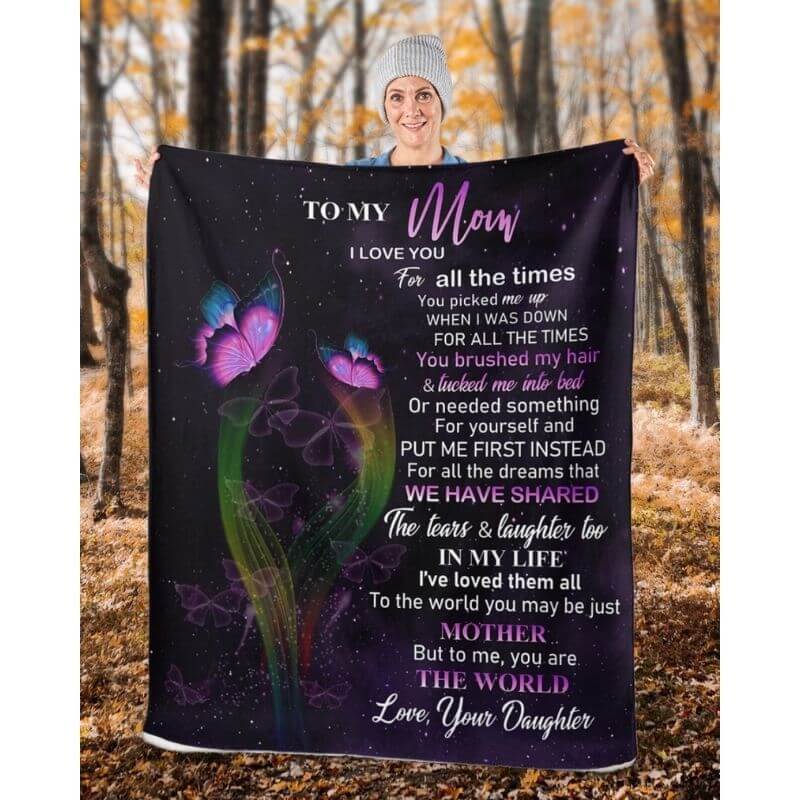 To My Mom - From Daughter - Butterflyblanket - A319 - Premium Blanket