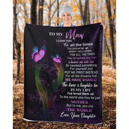 To My Mom - From Daughter - Butterflyblanket - A319 - Premium Blanket
