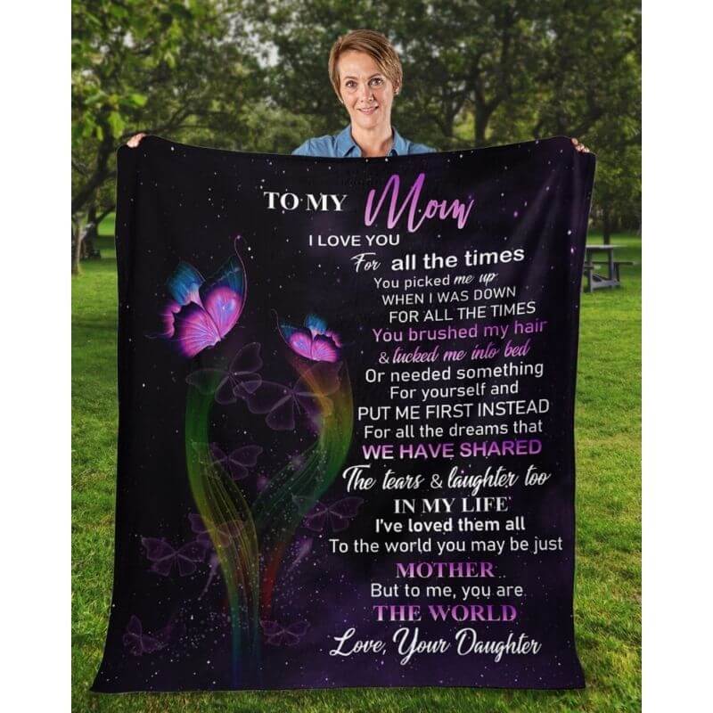 To My Mom - From Daughter - Butterflyblanket - A319 - Premium Blanket