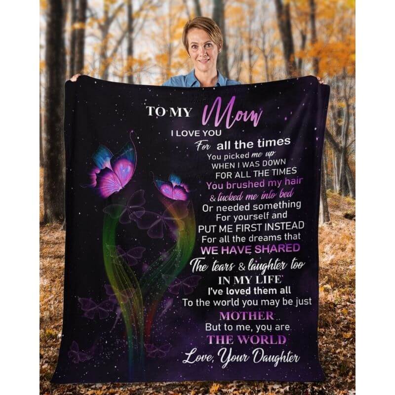 To My Mom - From Daughter - Butterflyblanket - A319 - Premium Blanket