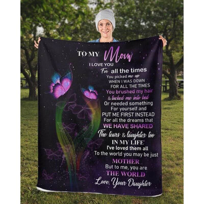 To My Mom - From Daughter - Butterflyblanket - A319 - Premium Blanket