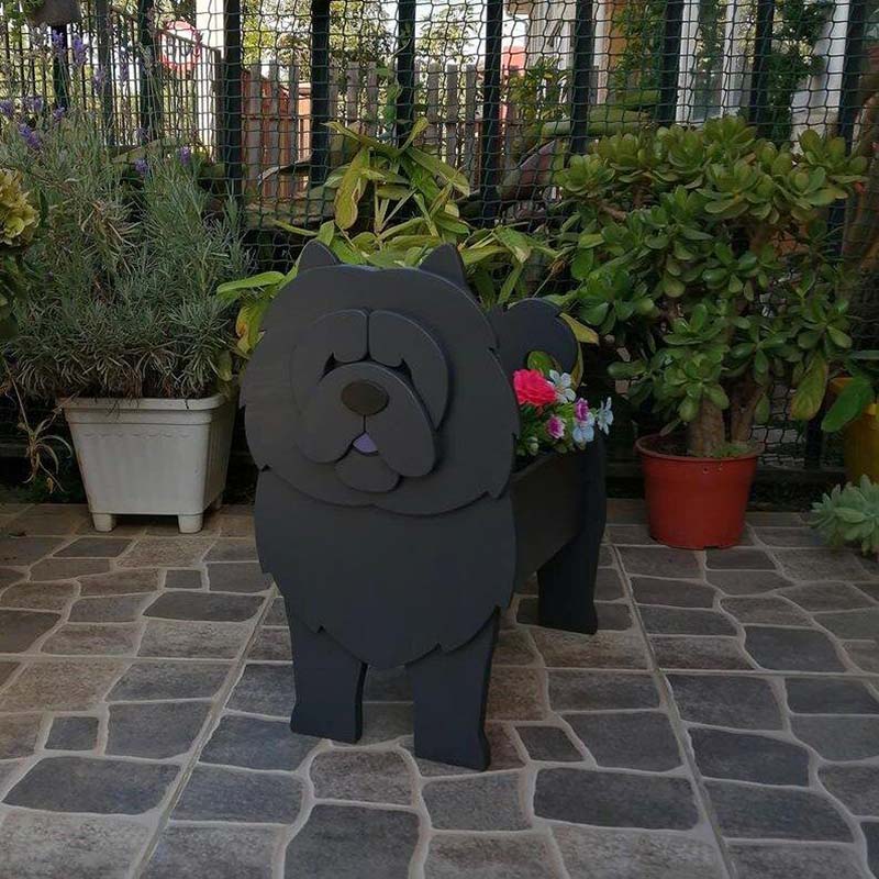 Grey Chow Chow Planter AP042