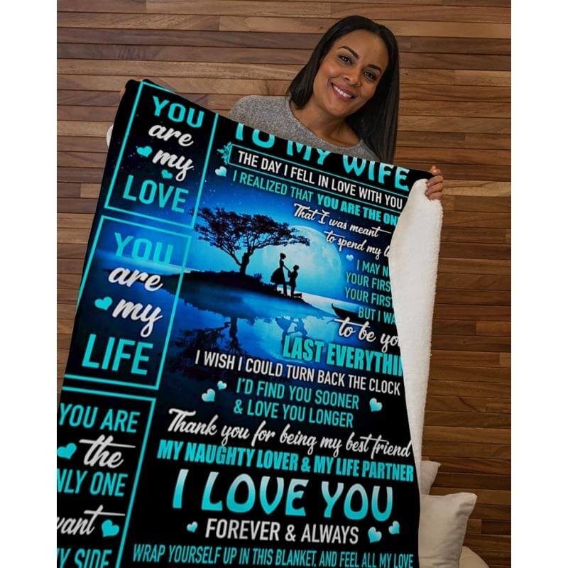 To My Wife - From Husband - A334 - Premium Blanket