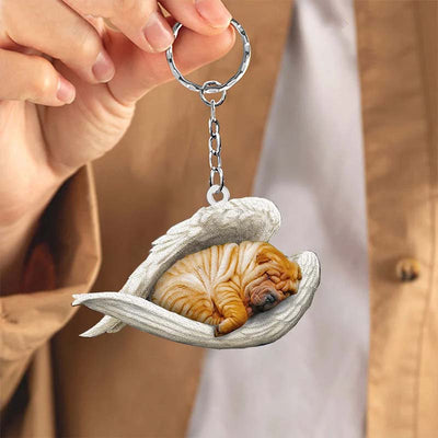 Sleeping Angel Acrylic Keychain Shar Pei SA147