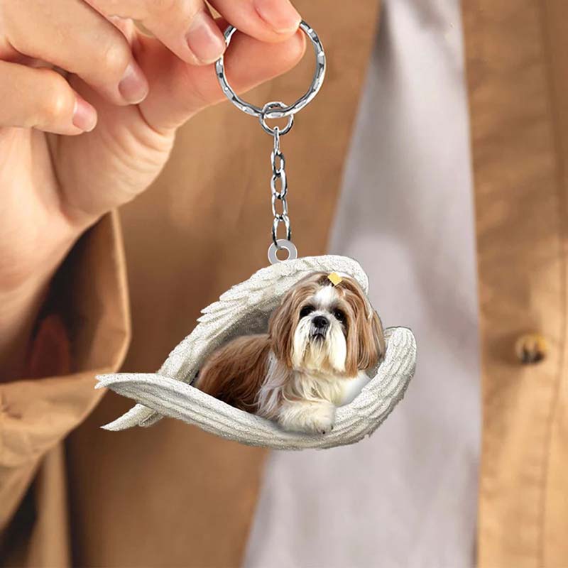 Sleeping Angel Acrylic Keychain Shih Tzu SA166