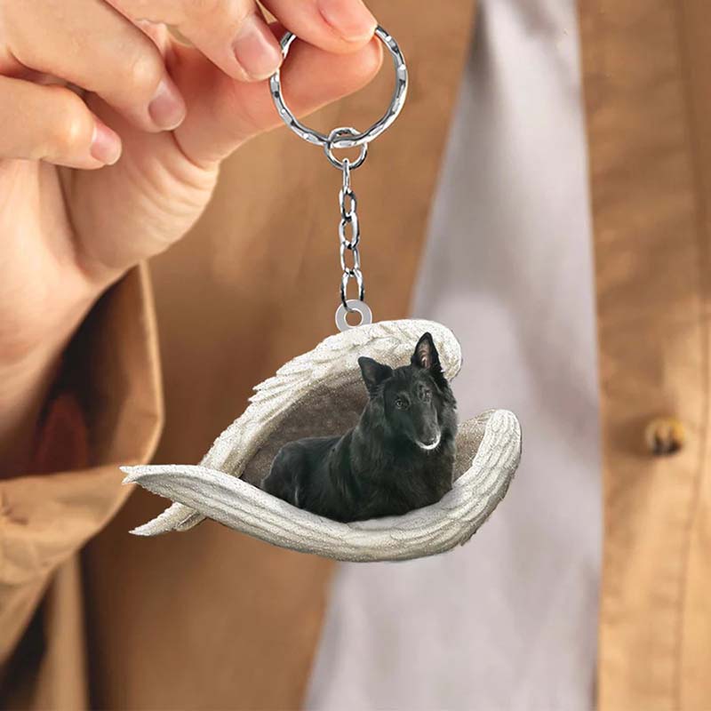 Sleeping Angel Acrylic Keychain Belgian Shepherd SA182