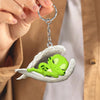 Sleeping Angel Acrylic Keychain Frog SA214