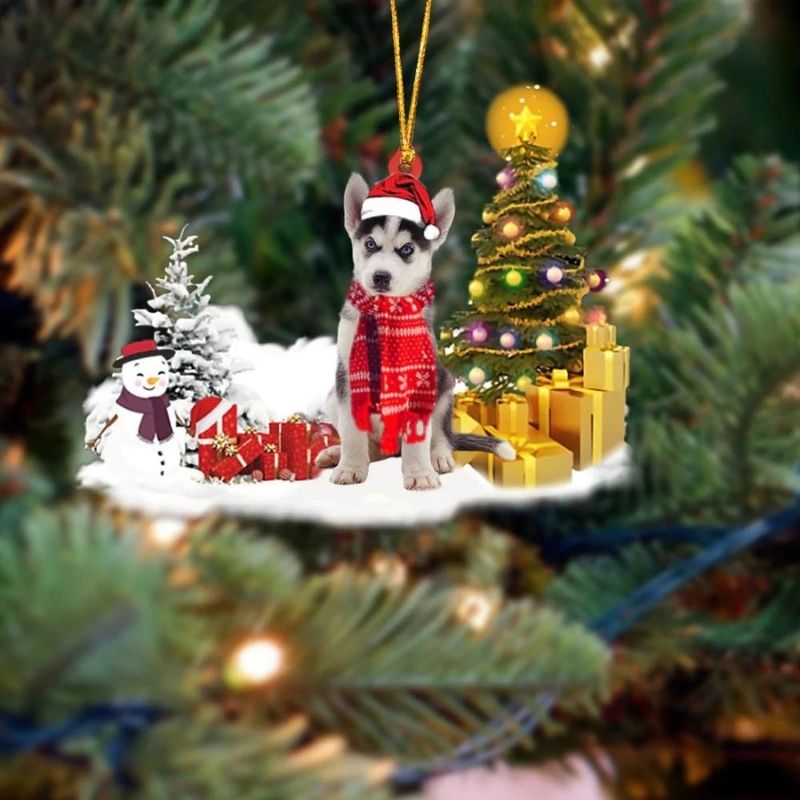 Siberian Husky Christmas Ornament SM119