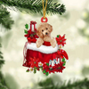 Poodle In Gift Bag Christmas Ornament GB010