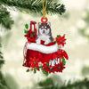 Husky In Gift Bag Christmas Ornament GB029