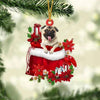 Pug In Gift Bag Christmas Ornament GB054